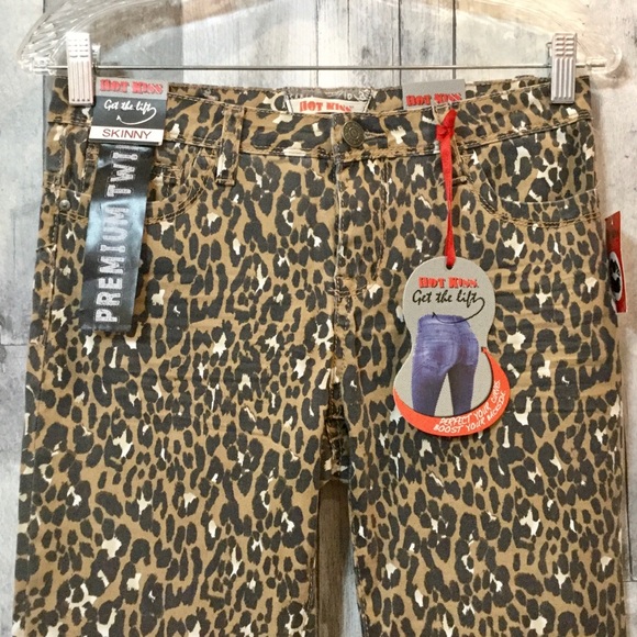 HOT KISS Leopard Print Jeans Pants Skinny Sz 7 NWT - Picture 4 of 8